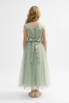vestido longo menina, vestido verde sálvia, vestido comprido cerimónia, vestido dama de honor, vestido Bella verde, vestido gala menina