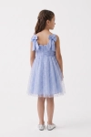 Vestido de cerimónia Rina – costas com dois laços nas alças e fecho escondido, silhueta completa de costas