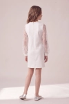 Vestido de cerimónia Vivienne branco – costas com fecho escondido ao centro, silhueta completa de costas
