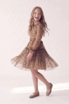 Vestido de cerimónia Holly com padrão leopardo – saia rodada de tule a girar, vista lateral