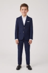 Fato de cerimónia Sam azul-marinho – blazer com dois botões e calças com vinco, menino de frente