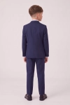 Fato de cerimónia Sam azul-marinho – blazer e calças com vinco vistos de costas, silhueta completa