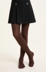 Collants opacos 40 DEN castanho-chocolate para menina, lisos – collants na modelo, vista de frente