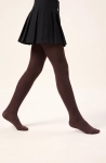 Collants opacos castanho-chocolate – collants na modelo, vista de perfil, cor uniforme em todo o comprimento
