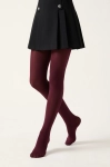 Collants opacos bordô – collants na modelo em andamento, vista de frente