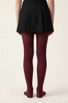 Collants opacos bordô – collants na modelo, vista de costas