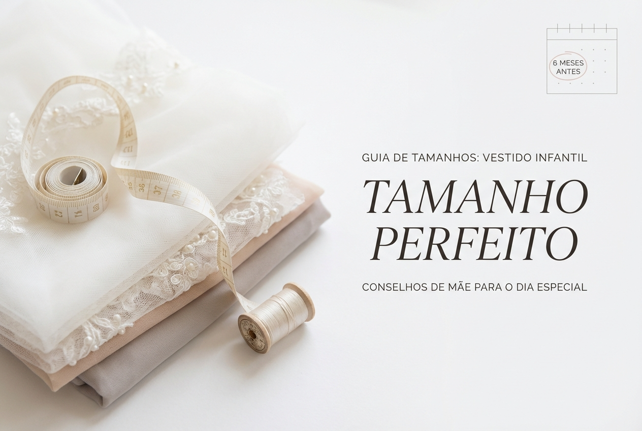 Guia para escolher o tamanho correto do vestido de menina das alianças com 6 meses de antecedência