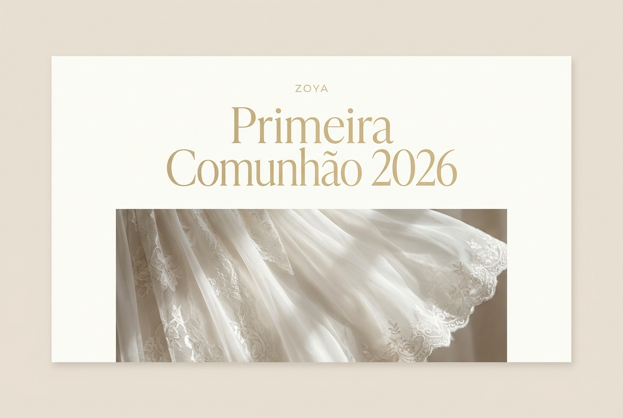 Tendências de moda e guia de escolha para Vestidos de Primeira Comunhão 2026 em Portugal